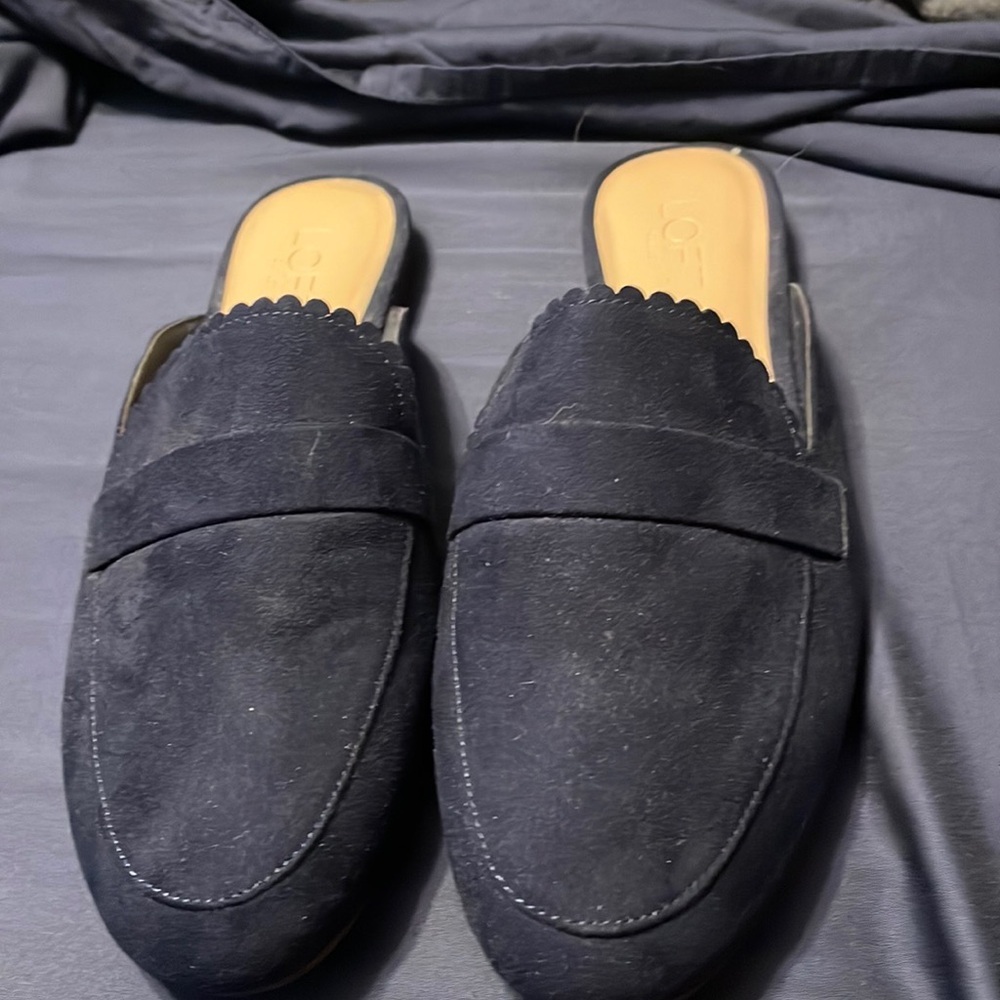 Loft navy blue mules
